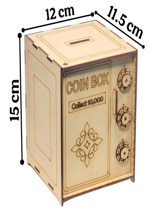 BABRO Wooden Coin Saving Box for Kids with 3-Digit Lock | Educational Money Bank Toy | Secure Wooden Saving Bank for Boys & Girls | Fun Learning Coin Locker Toy - Image 5